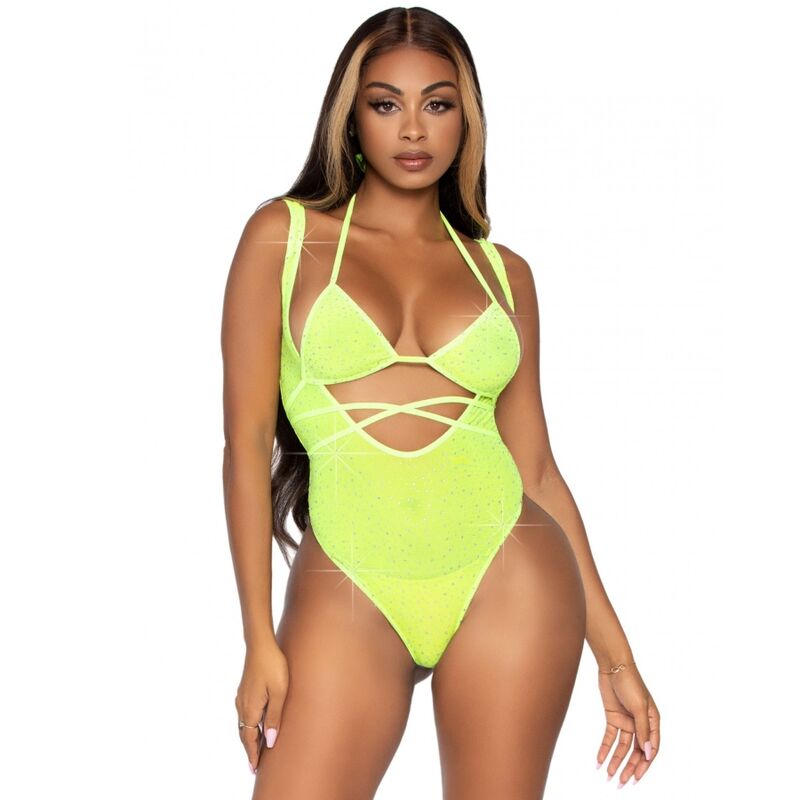 Ensemble Bikini Body Cache-Cœur Maille Strass - Leg Avenue