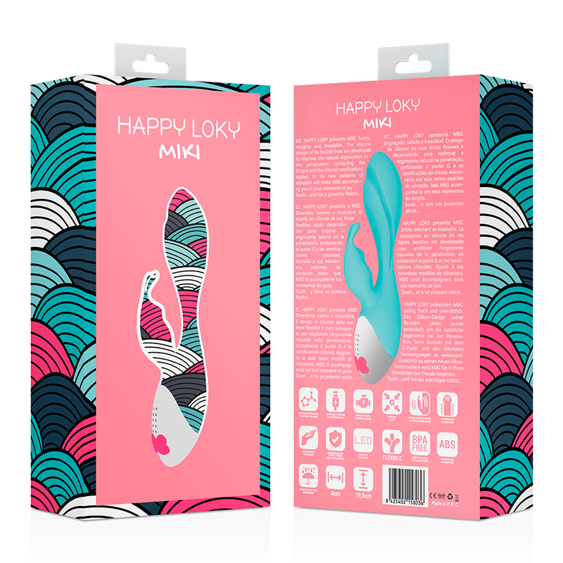 Vibromasseur Rabbit Miki 7 Vibrations Bleu - Happy Loky