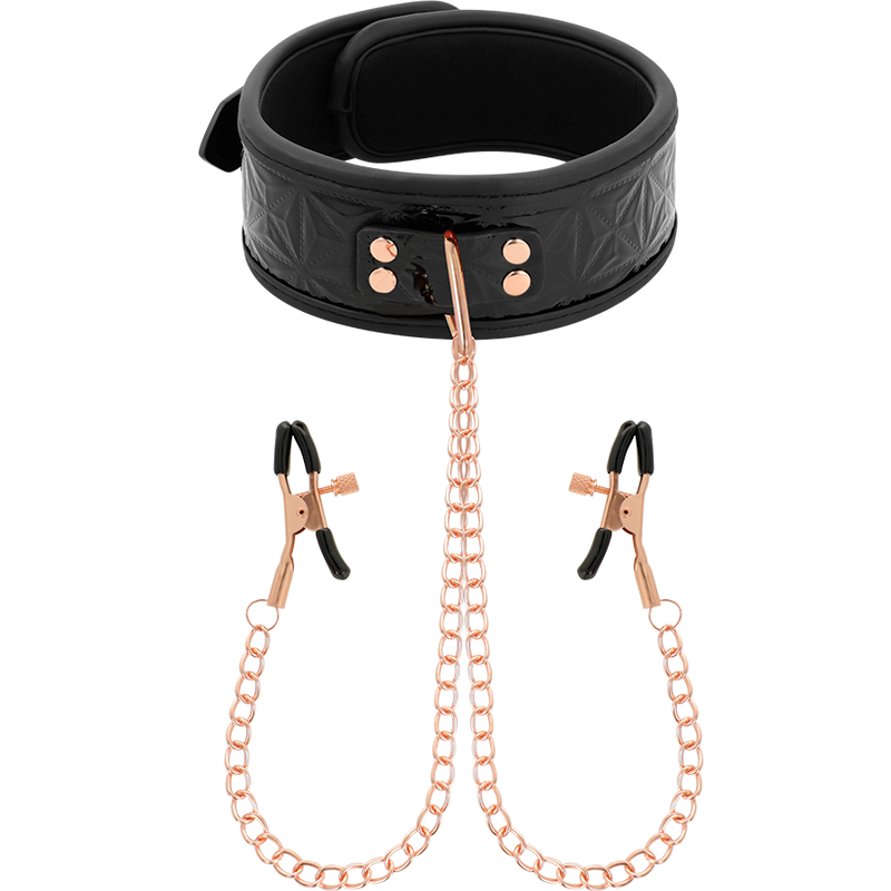 Begme – Collier cou avec Pinces à tétons réglables avec chaîne or