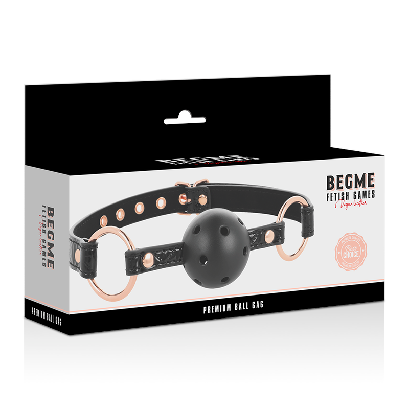 Begme - black edition ball gag cuir vegan