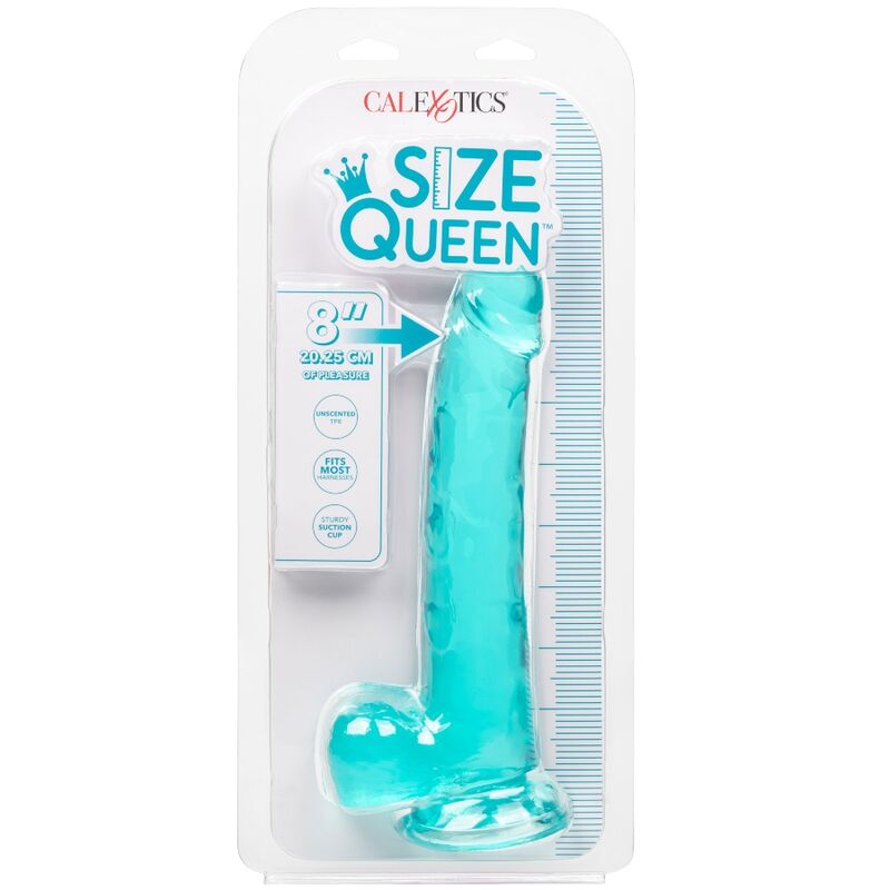 Gode Ventouse Size Queen Bleu Translucide 20cm - CalExotics