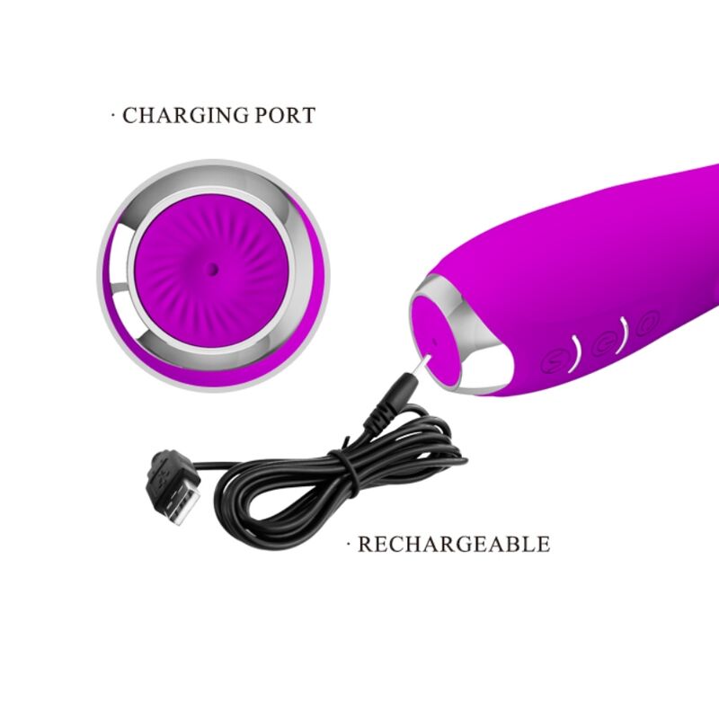 Vibromasseur Rabbit Molly Rotatif Violet - Pretty Love