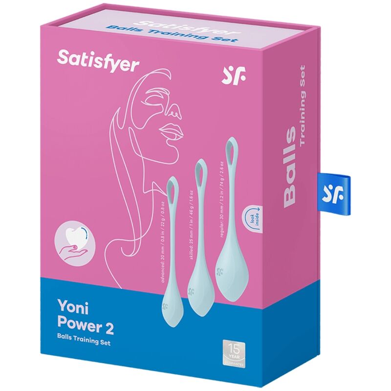 Boules de Geisha Yoni Power 2 Kit Entraînement Bleu - Satisfyer