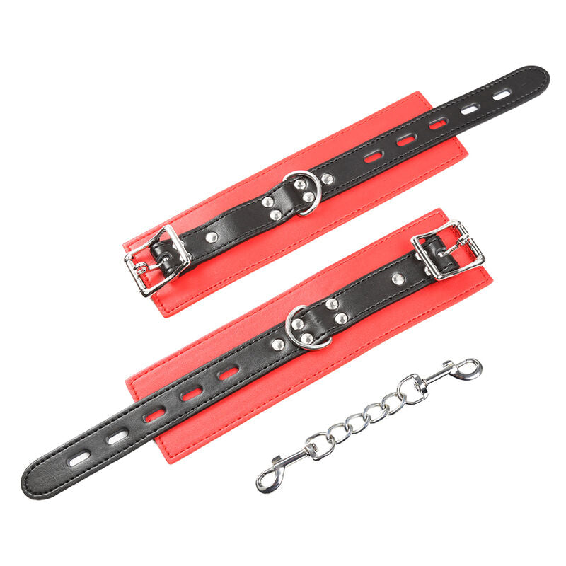 Menottes verrouillables rouge et noir Ohmama Fetish - Ohmama - OHMAMA FETISH