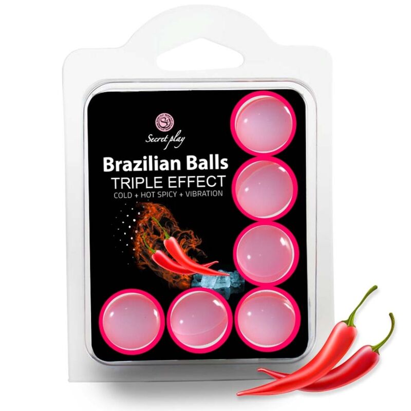 Secret Play – 6 Boules de Massage : Effets Froid, Épice et Vibration