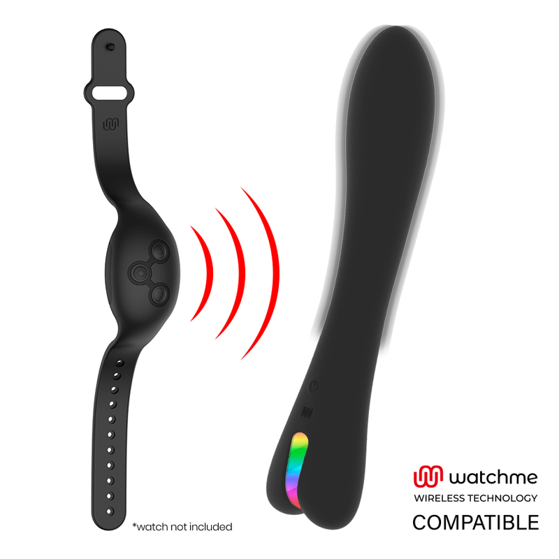 Vibrateur Ryan Noir et Argent Compatible Watchme - Brilly Glam