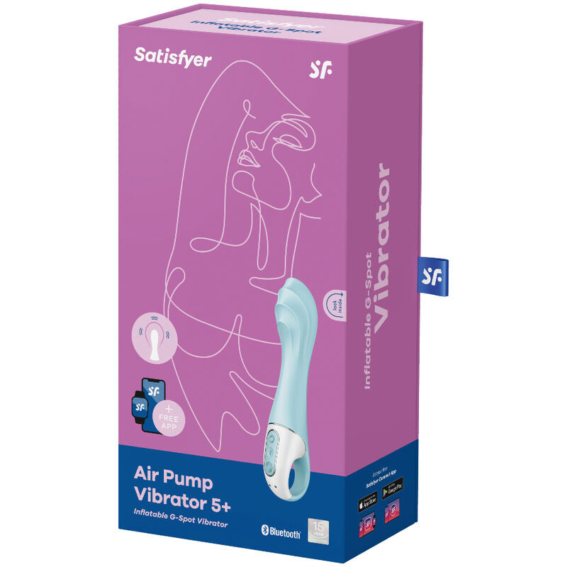 Vibromasseur Point G Gonflant Air Pump Vibrator 5+ Bleu - Satisfyer