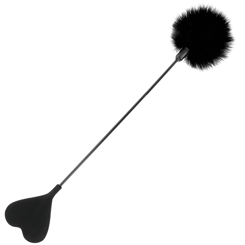 Darkness – Cravache BDSM avec Ponpon Noir – 40 cm