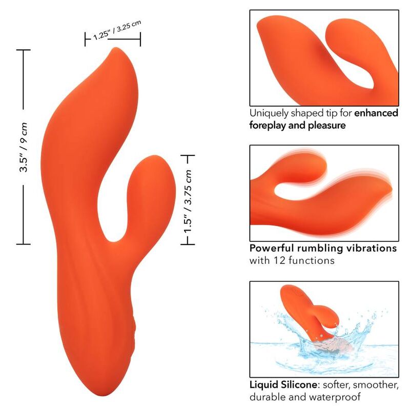 Vibromasseur Rabbit Stella Dual Teaser Orange - CalExotics