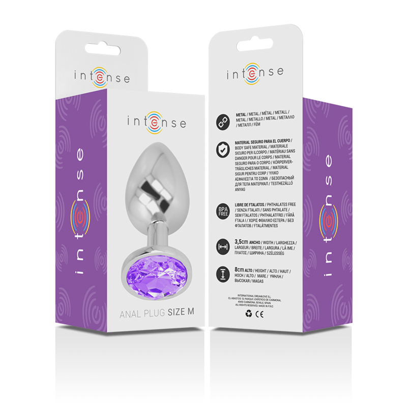 Plug Anal Intense Métal Cristal Violet Taille M - Intense