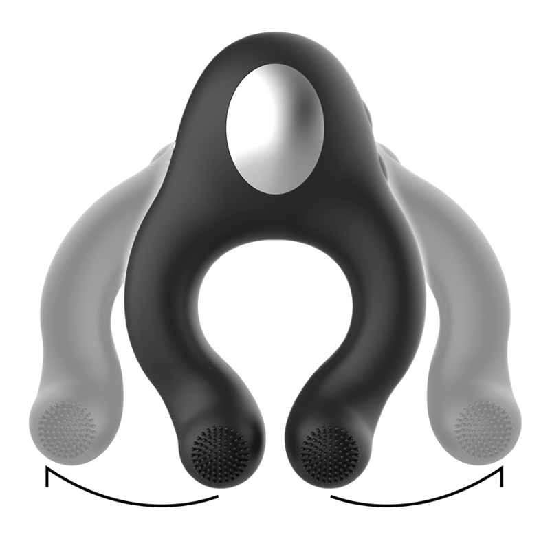 Anneau Vibrant Licking 3 Moteurs Rechargeable Noir - Black&Silver