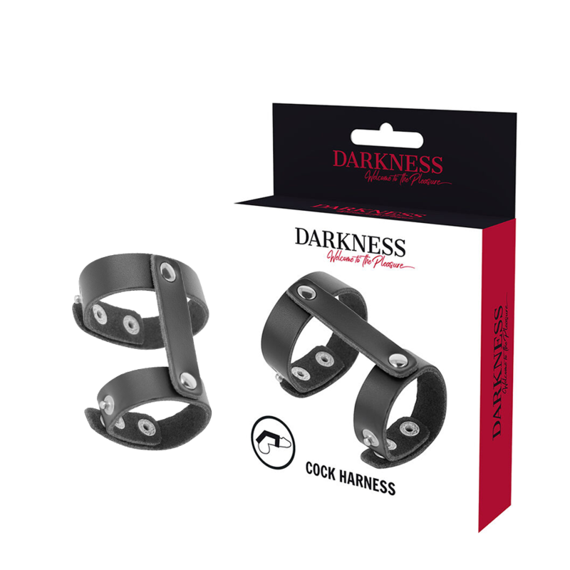 Anneau Pénis et Testicules Réglable Cuir - Darkness - Darkness