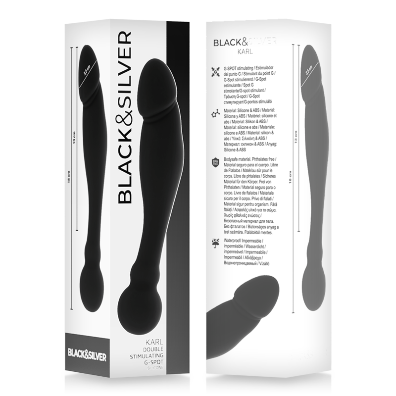 Gode Stimulant Karl G-Point 18 cm - Black & Silver