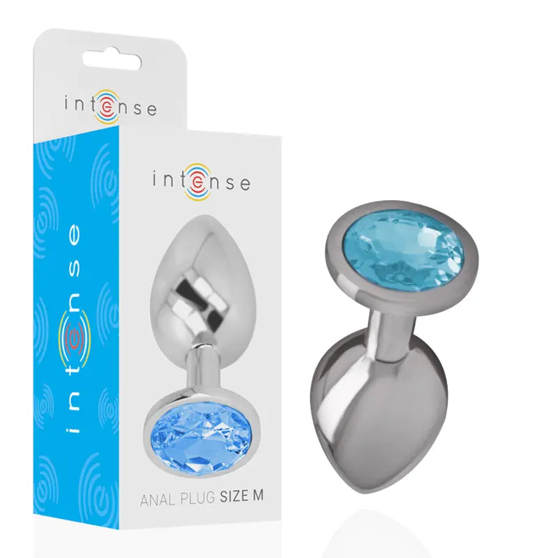 Plug Anal Métal Intense Cristal Bleu Taille M - Intense