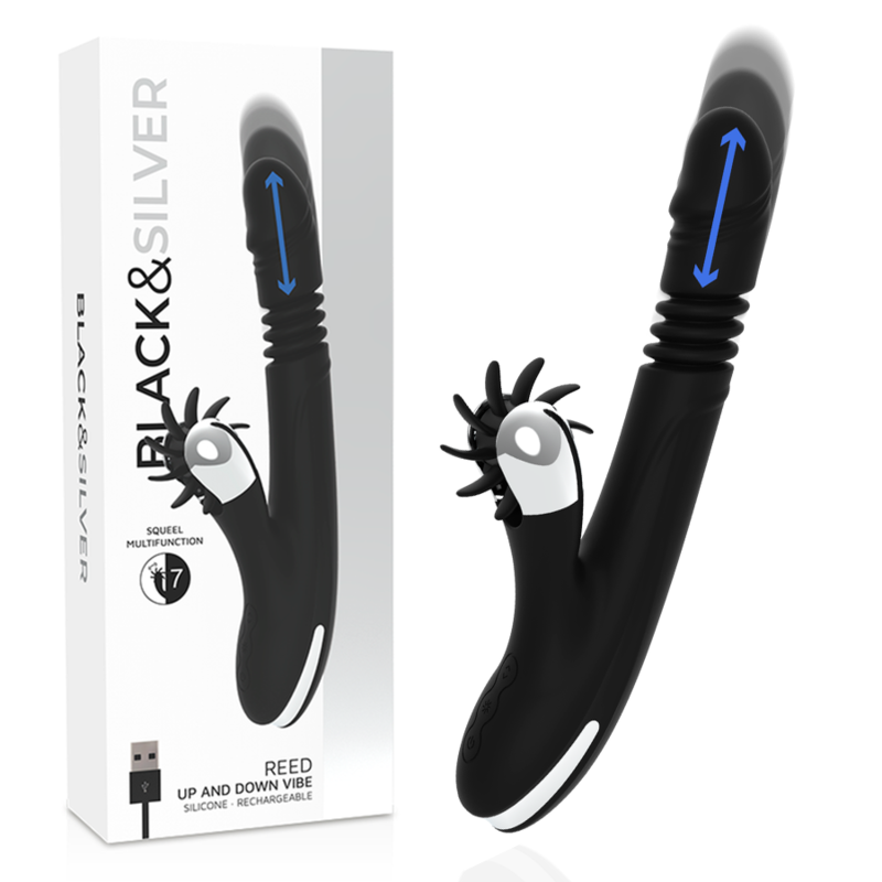 Vibromasseur Rabbit Bunny Reed Up & Down - Black&Silver