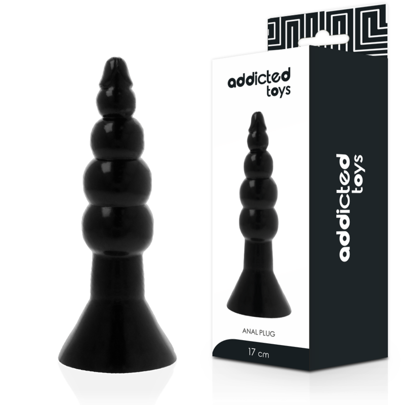 Plug Anal Nervuré Noir 17 cm - Addicted Toys
