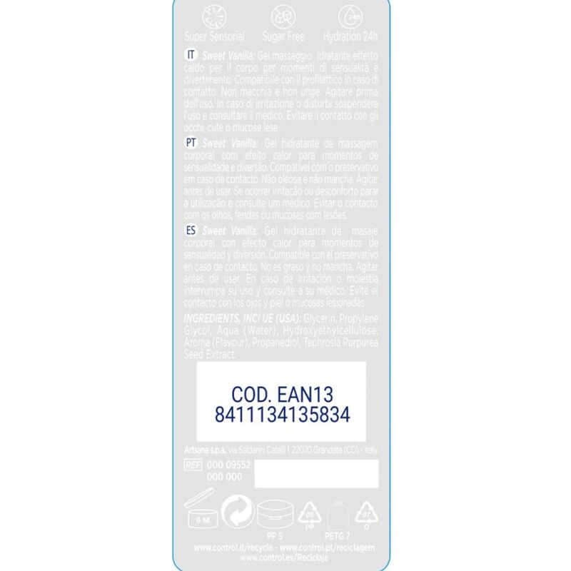 Gel 2en1 Control Massage Plaisir Douceur Madagascar 200ml - Control - CONTROL LUBES