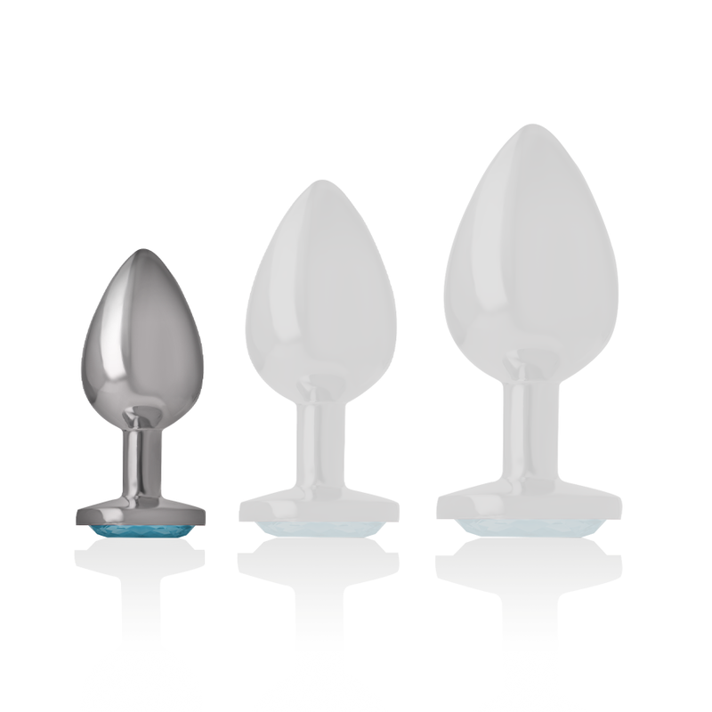 Plug Anal Métal Cœur Diamant Bleu Taille S - Intense