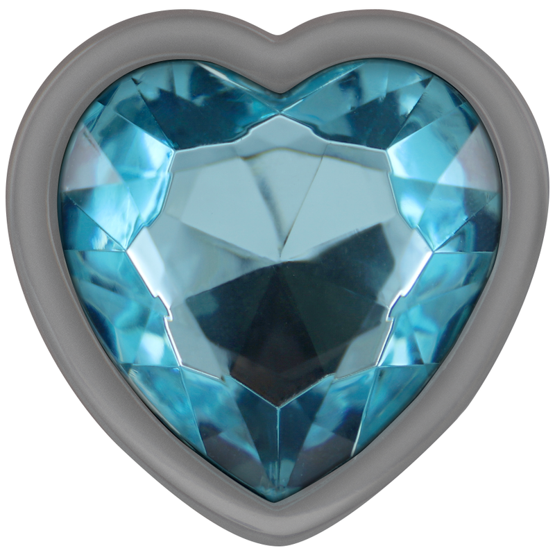 Plug Anal Métal Cœur Diamant Bleu Taille S - Intense