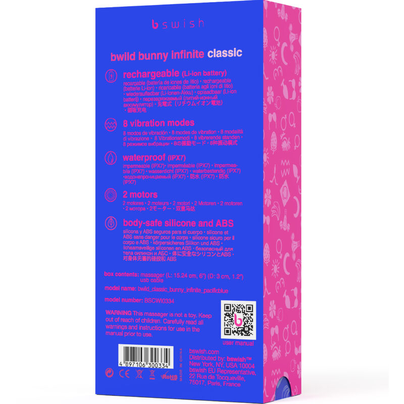 B Swish – Vibromasseur Rabbit Bwild Bunny Infinite Classic – Bleu