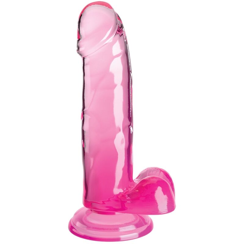 Gode Réaliste King Cock Clear Translucide Rose 15,2cm - Pipedream