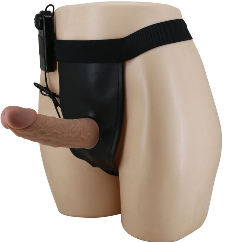 Pretty Love - Gode Ceinture Vibrant et Creux Marron / 17,5 cm