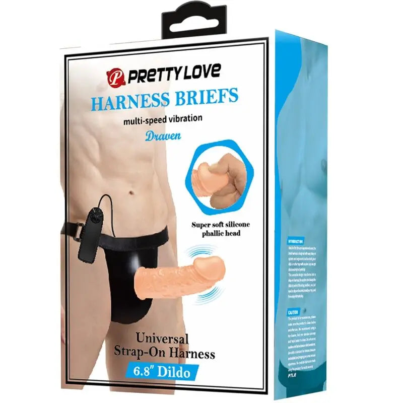 Pretty Love - Gode Ceinture Vibrant et Creux Marron / 17,5 cm