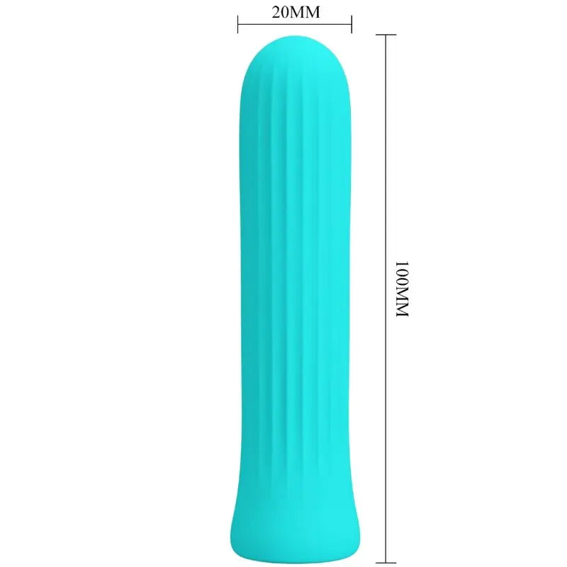 Pretty Love Mini Vibromasseur Blanche avec 12 Modes de Vibrations en Silicone Bleu