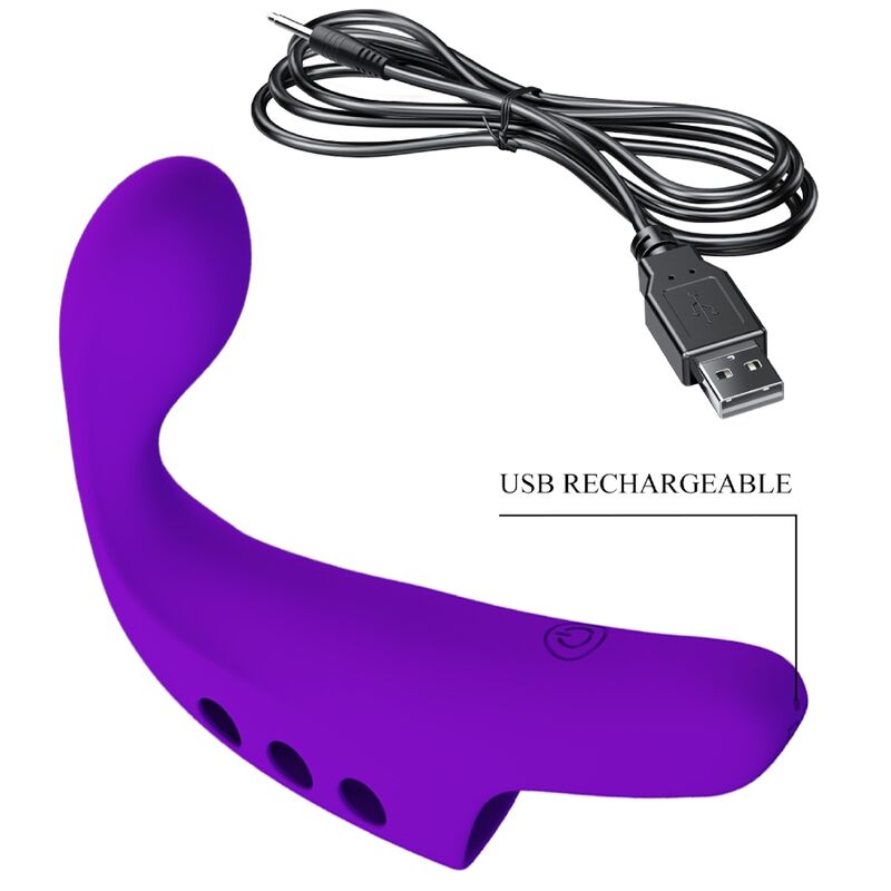 Stimulateur Doigt Vibrant Rechargeable Violet - Pretty Love