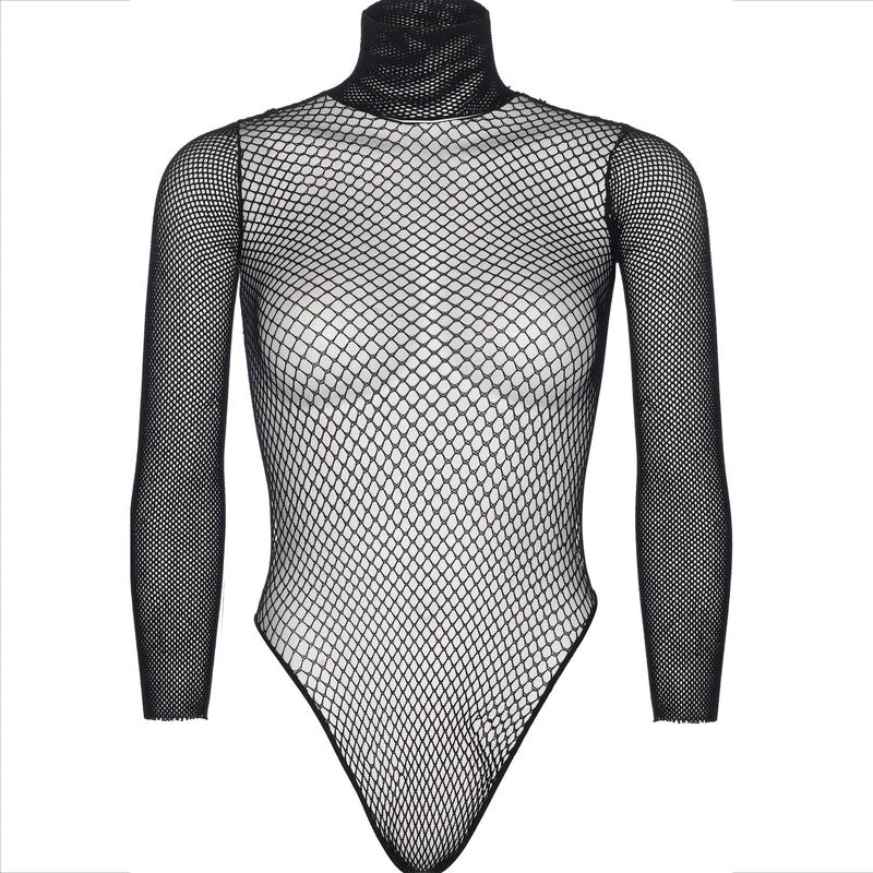 Body Teddy Col Montant Résille Noir - Leg Avenue