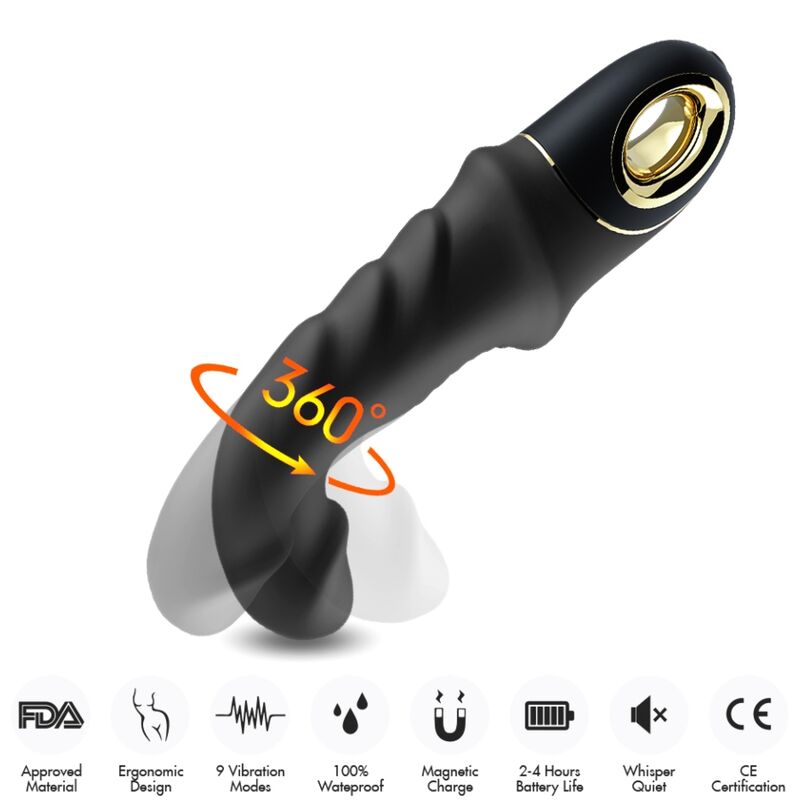 Gode Vibrateur JoyBlade Rotateur Noir - Armony