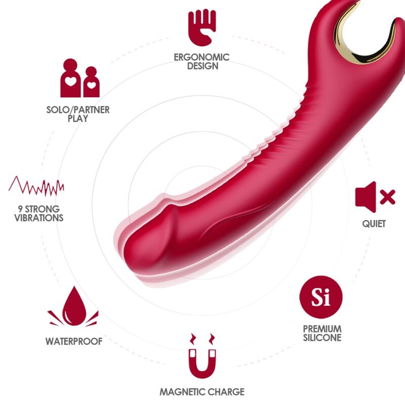 Vibromasseur Rotatif Prince Dildo Rouge - Armony