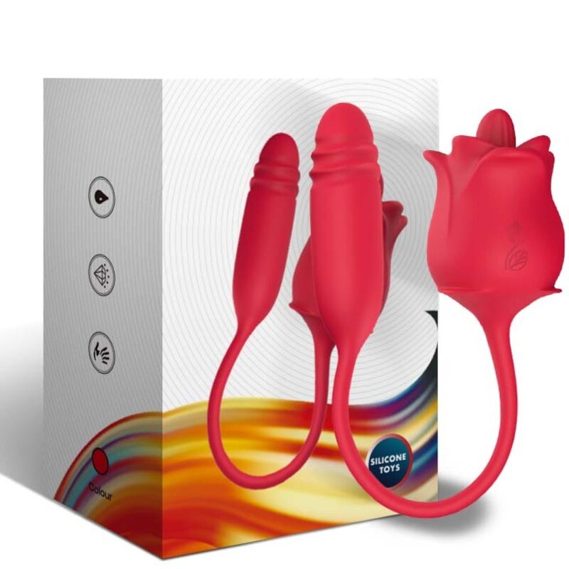 Stimulateur clitoridien Rose & vibrateur Cola rouge - Armony