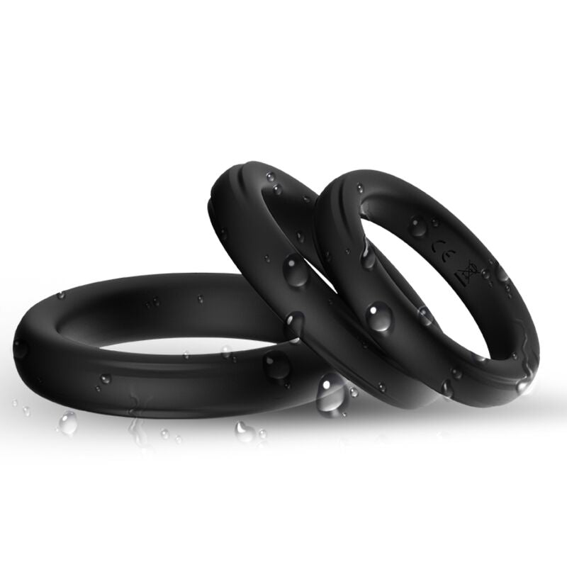 Anneau Pénien Triple Armony Silicone Noir - Armony