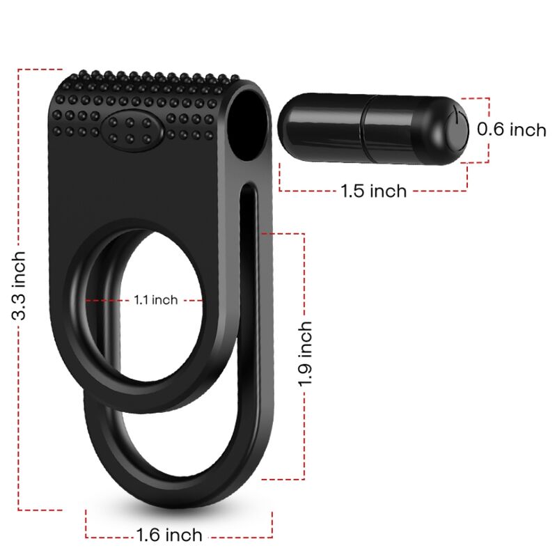 Anneau Pénien Vibrant Armony Twins Double Noir - Armony