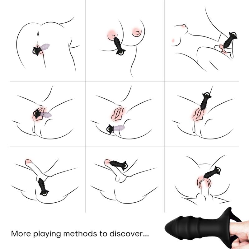 Set Vibrateur Doigts Kylin et Plug Anal Noir - Armony