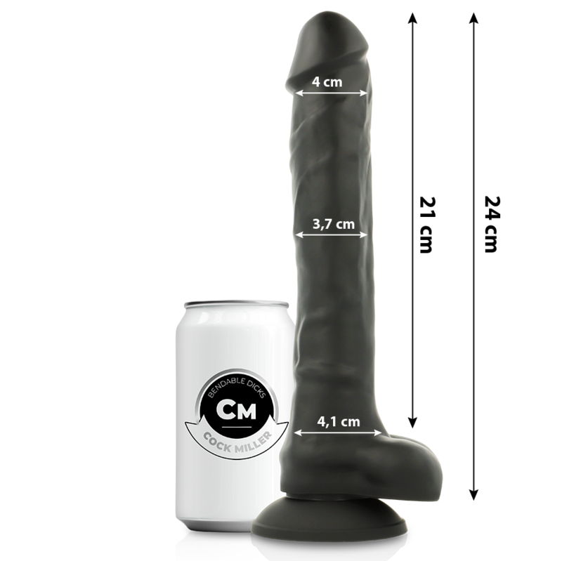 Gode Articulé Double Densité Cocksil Noir 24cm - Cock Miller
