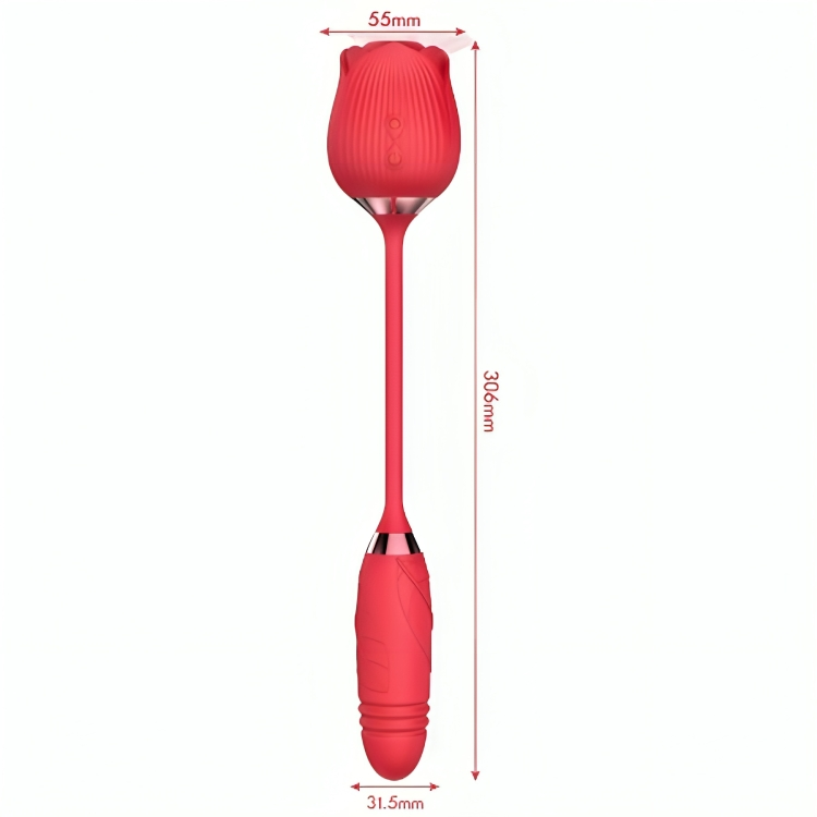 Vibromasseur Delight Flower Suçant et Pousseur Rouge - Armony