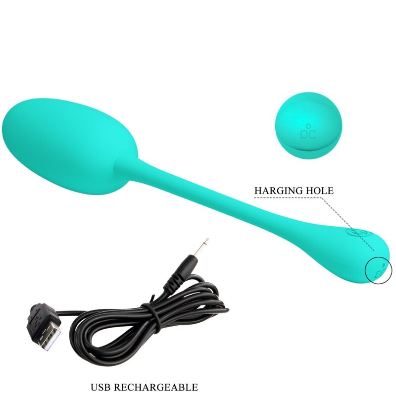 Pretty Love – Oeuf vibrant Rechargeable en silicone – Turquoise