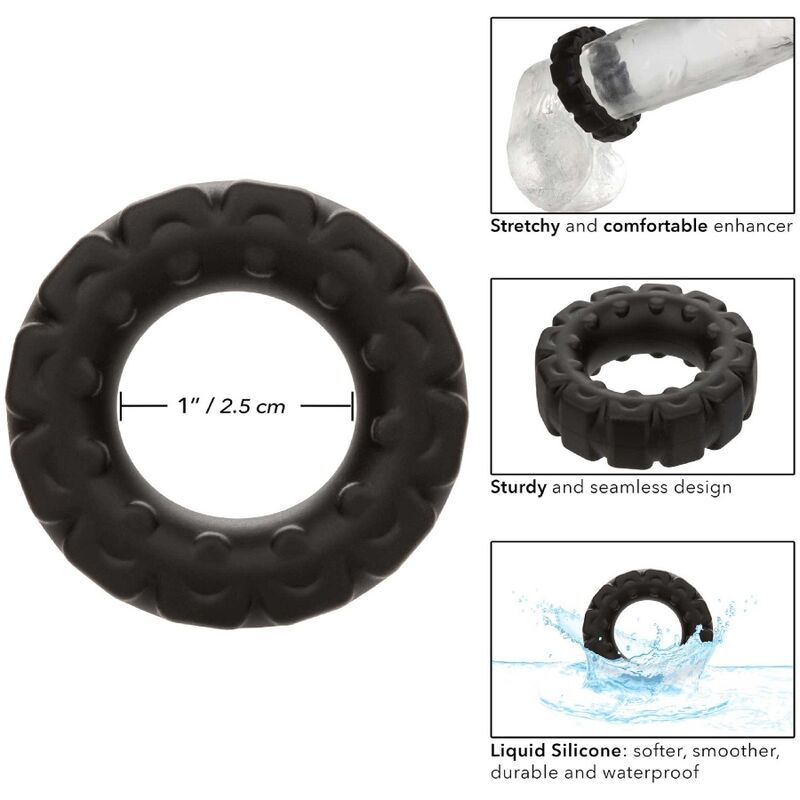 Anneau Pénien Alpha Liquid Silicone Prolong Noir - CalExotics