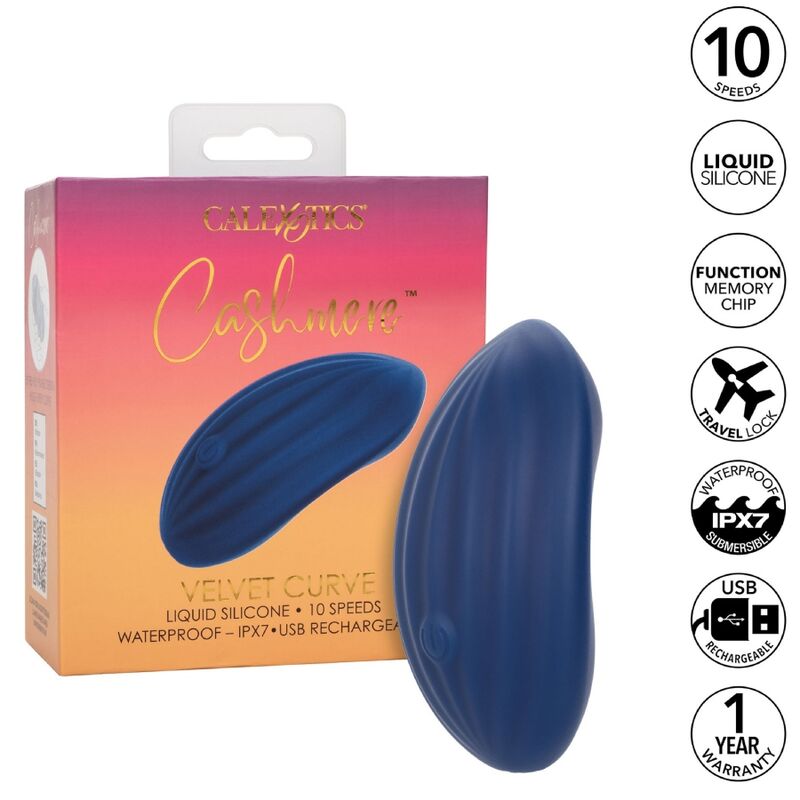 Stimulateur Cashmere Velvet Curve Bleu - CalExotics