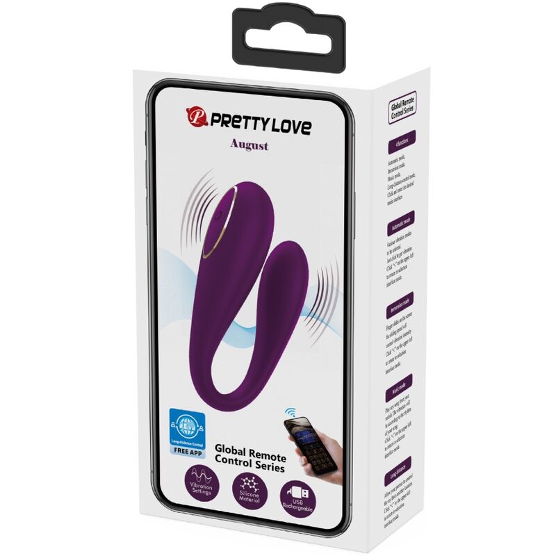Vibromasseur Double Plaisir August Violet - Pretty Love - PRETTY LOVE C-TYPE