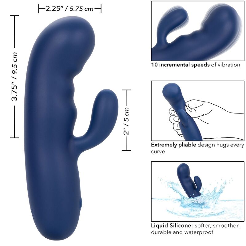 Stimulateur Point G Cashmere Duo Soie Bleu - CalExotics