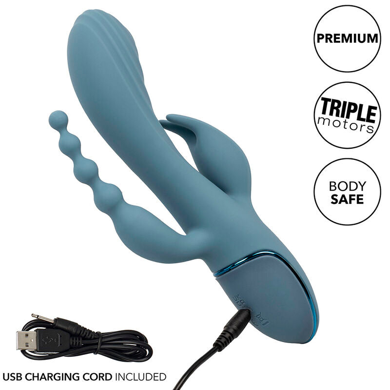 Vibrateur Triple Ecstasy Gris - CalExotics