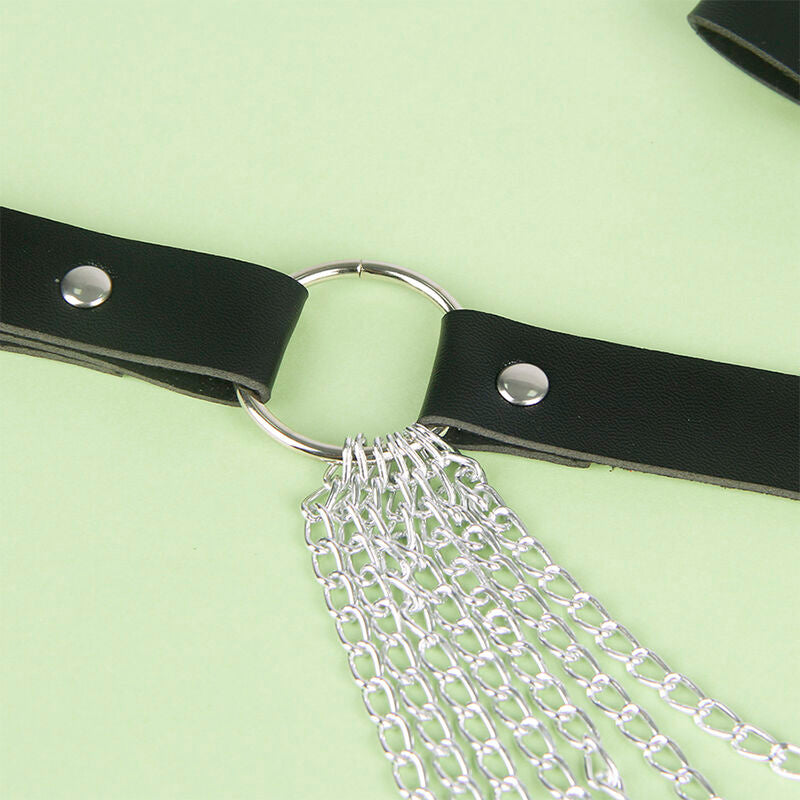 Ceinture Chaîne Cuir Noire Taille Unique - Subblime - SUBBLIME FETISH