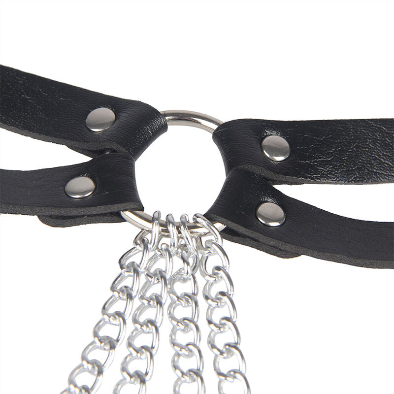 Ceinture Chaîne Cuir Noir Taille Unique - Subblime - SUBBLIME FETISH