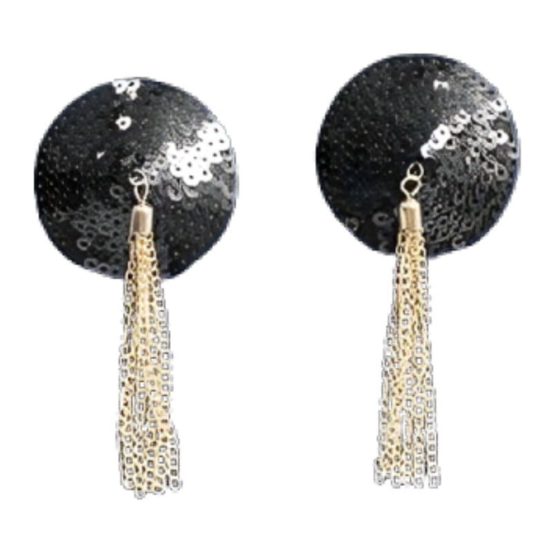Chilirose - Cache-tétons Séduisants en Paillettes Noires CR4714