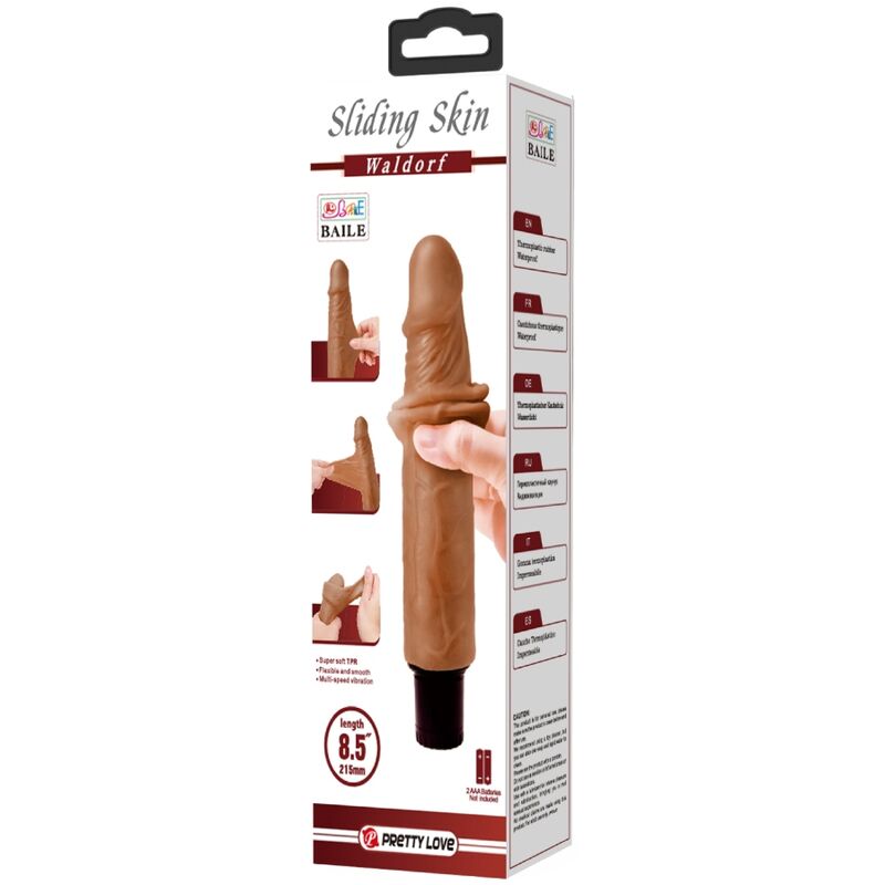 Gode Vibrant Réaliste Waldorf 18cm Mulâtre - Pretty Love