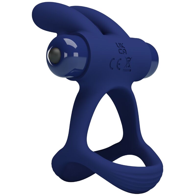 Anneau Pénien Vibrant Francisco Double Lapin Bleu - Pretty Love