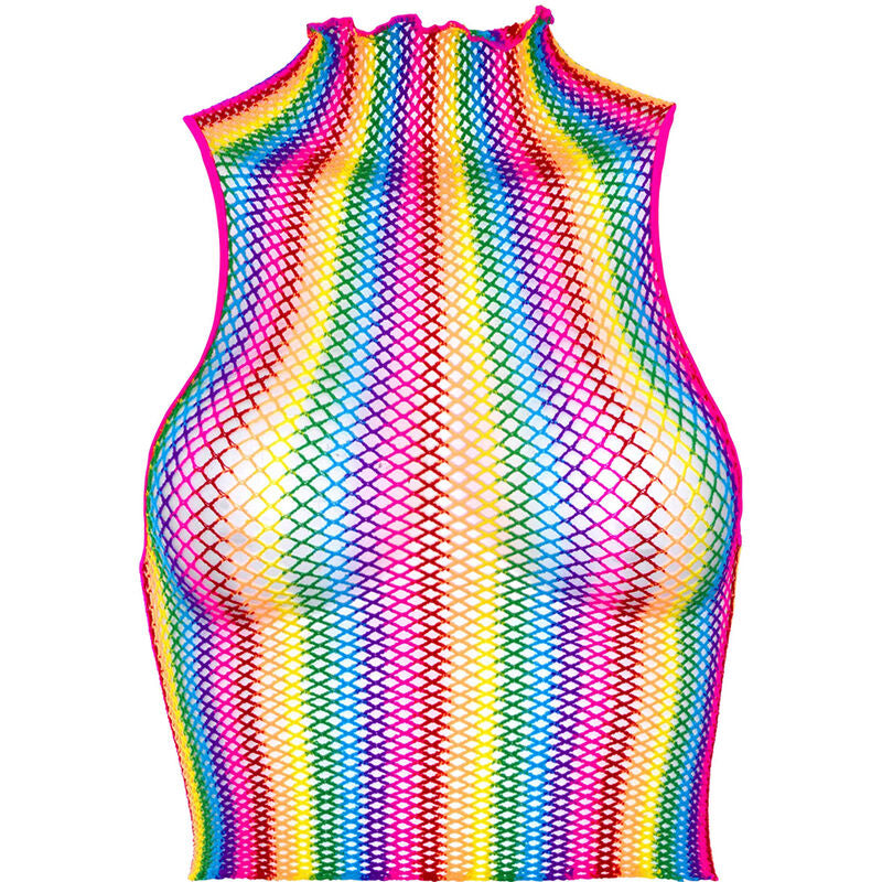 Haut Résille Rainbow Net Multicolore Taille Unique - Leg Avenue